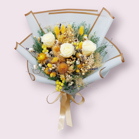 Preserved Yellow Roses Bouquet